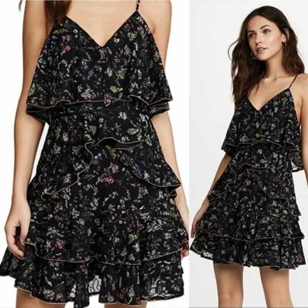 TALULAH Black Floral Mini Dress